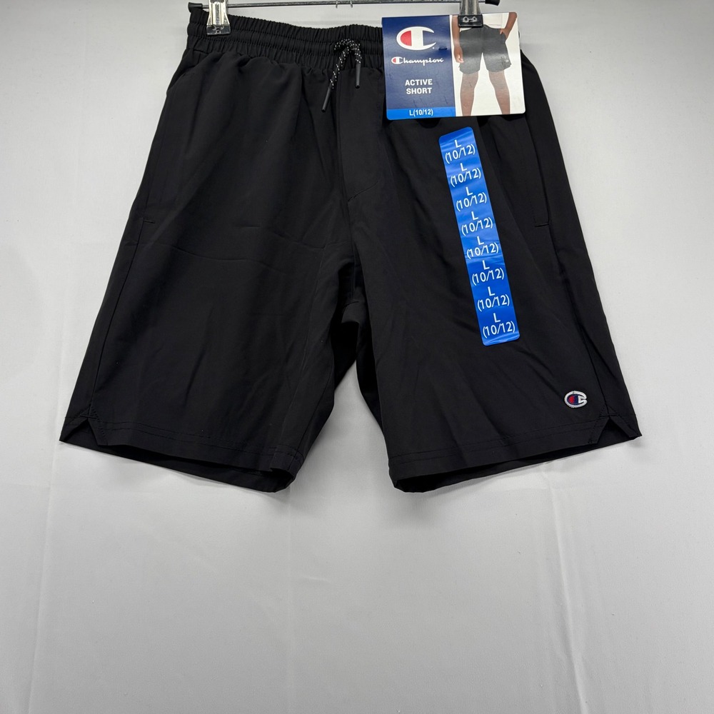 Champion Boys Active Shorts Black Size L 10/12 NWT C9153H0914